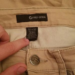 fried denim khaki pants